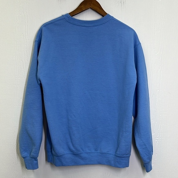 Gildan - Light Blue Nirvana Smiley Face Bright Graphic Crewneck Sweatshirt M - Picture 8 of 8